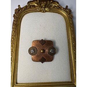 Marjorie Baer San Francisco Copper Mixed Metal Brooch Pin Geometric Artisan SF